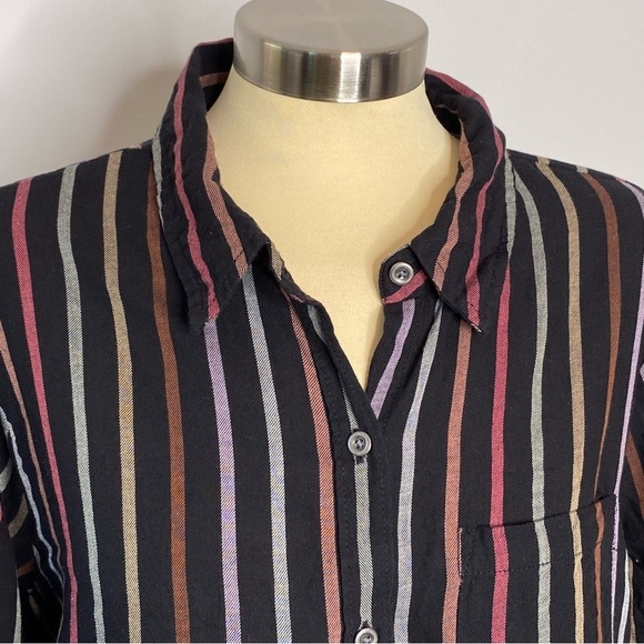 Christopher & Banks Multicolor Vertical Striped Button Up Shirt - Picture 3 of 7